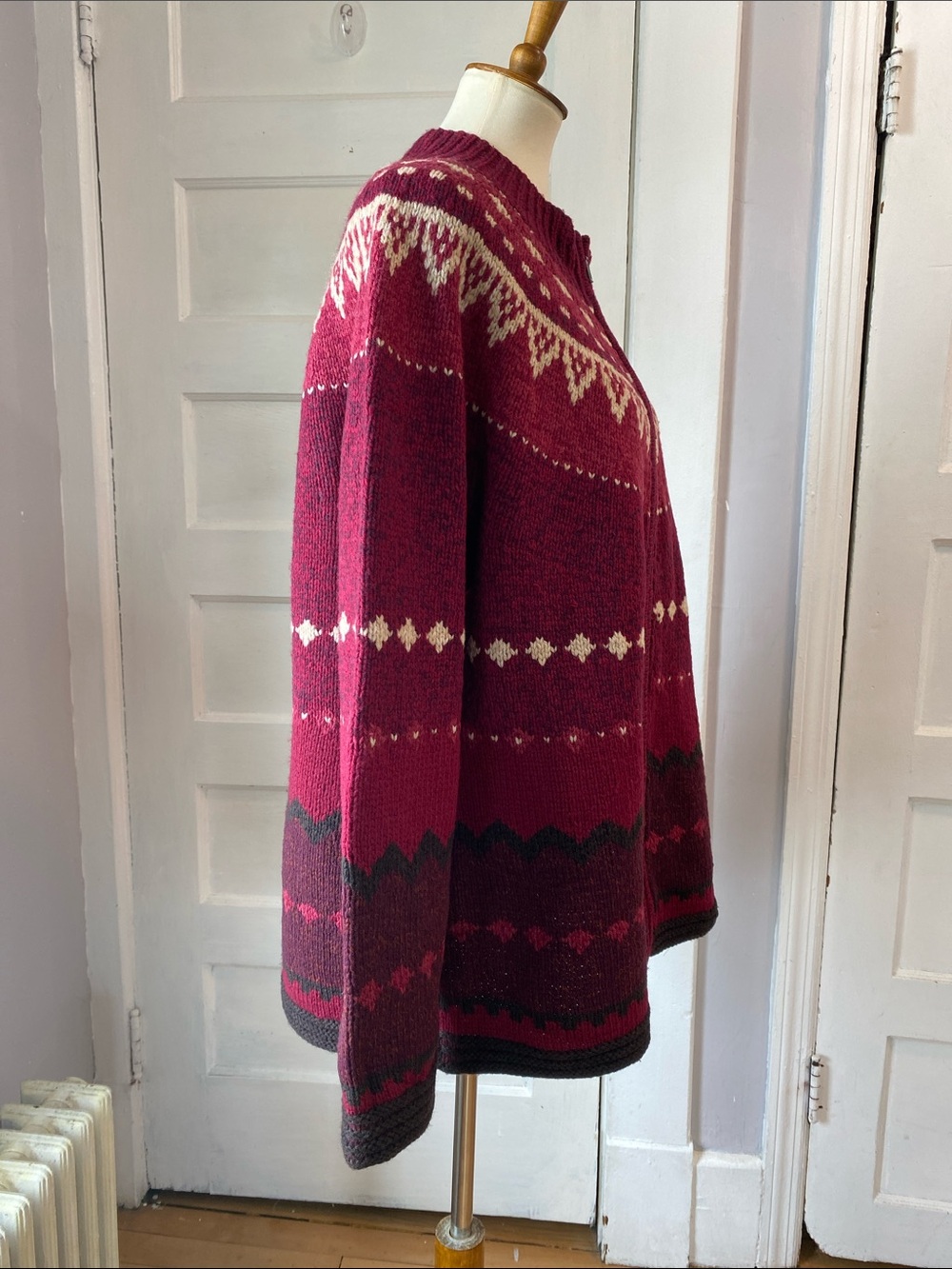 Lands End Wool Full Zip Cardigan, Size 1X - Picture 8 of 14